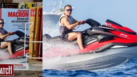 Macron desata críticas por vacaciones en moto acuática en plena ola de calor e incendios en Francia