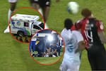 Polémica: el jugador que golpeó a Samuel Martín siguió en cancha y el lateral de Millonarios salió en ambulancia