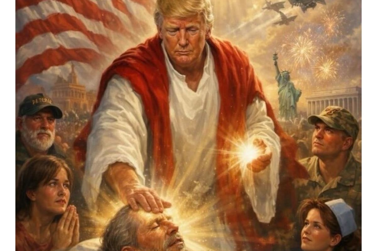 El presidente Donald Trump elimina la imagen que publicó representado como Jesús tras críticas por blasfemia.