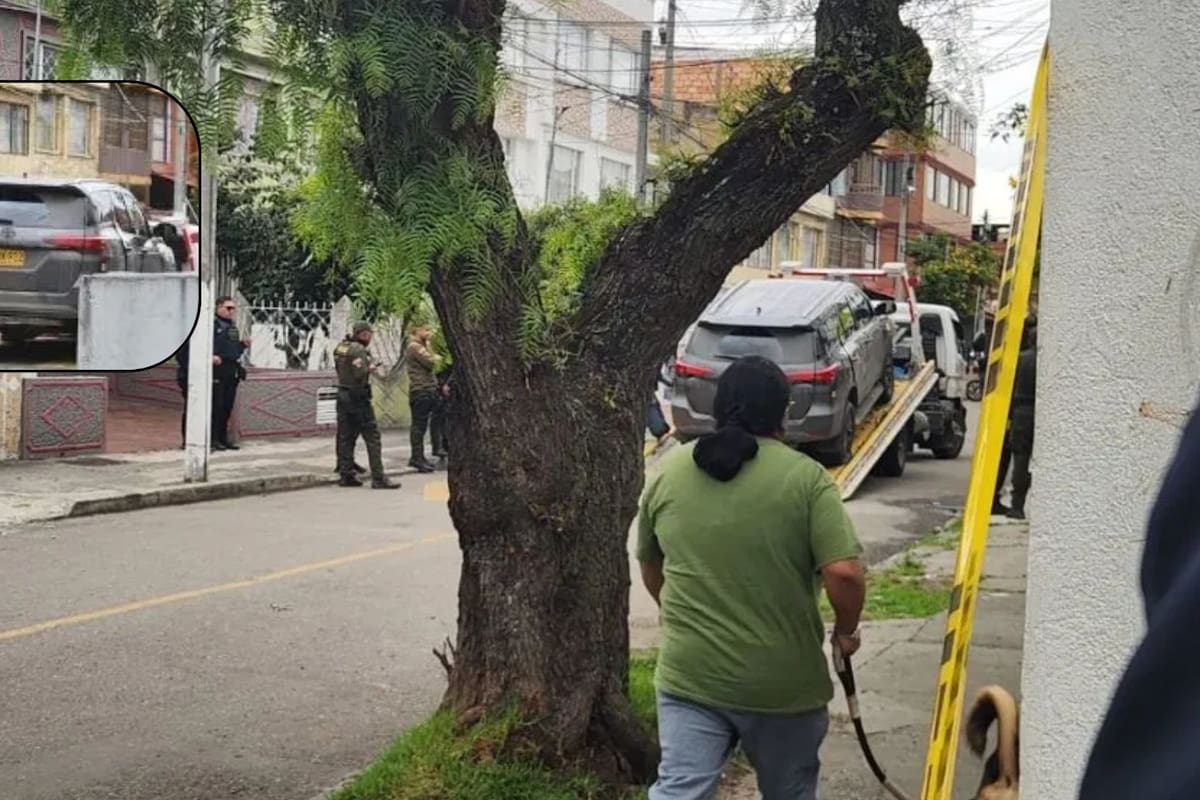 Policía en operativo en La Guaca, Puente Aranda, tras persecución de vehículo robado. Foto: Gustavo Roa Q´HUBO