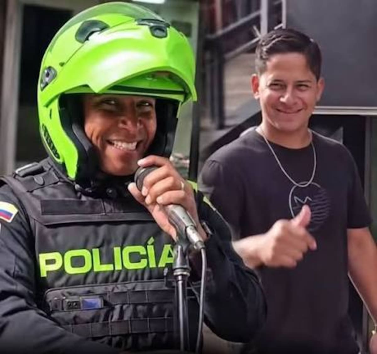 Policía en Pereira sorprende a cantante callejero Foto: captura de video