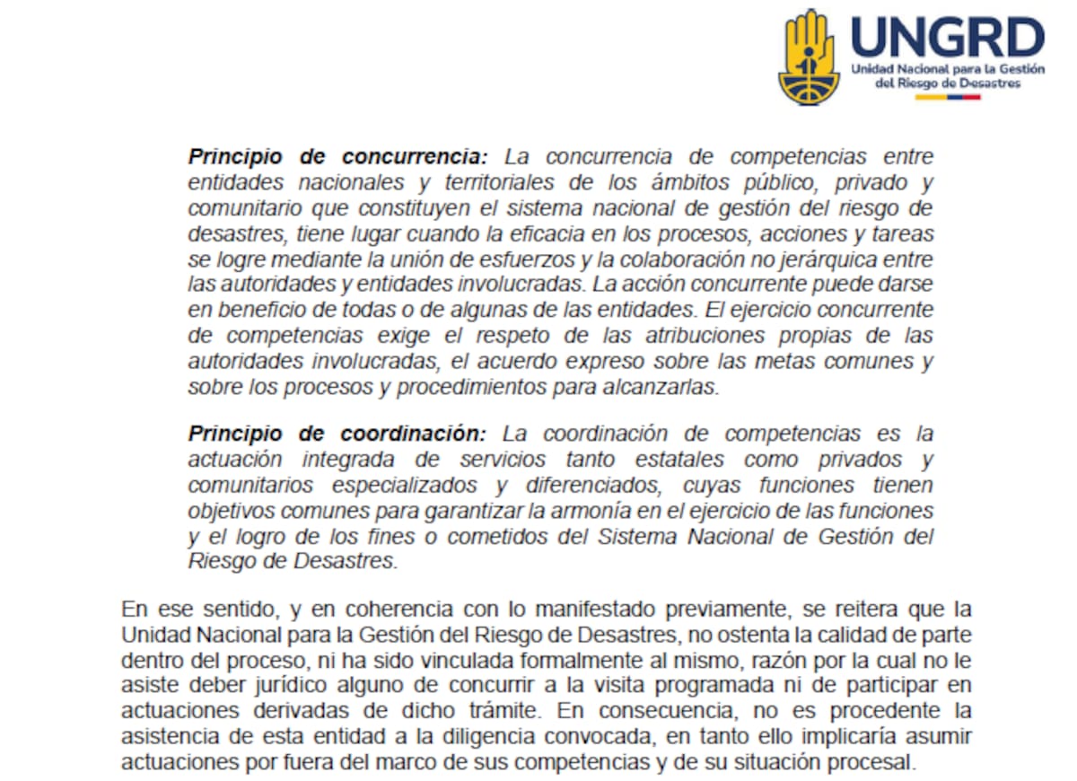 ¿Por qué la Ungrd pidió ausentarse del encuentro? | Tomada Samai