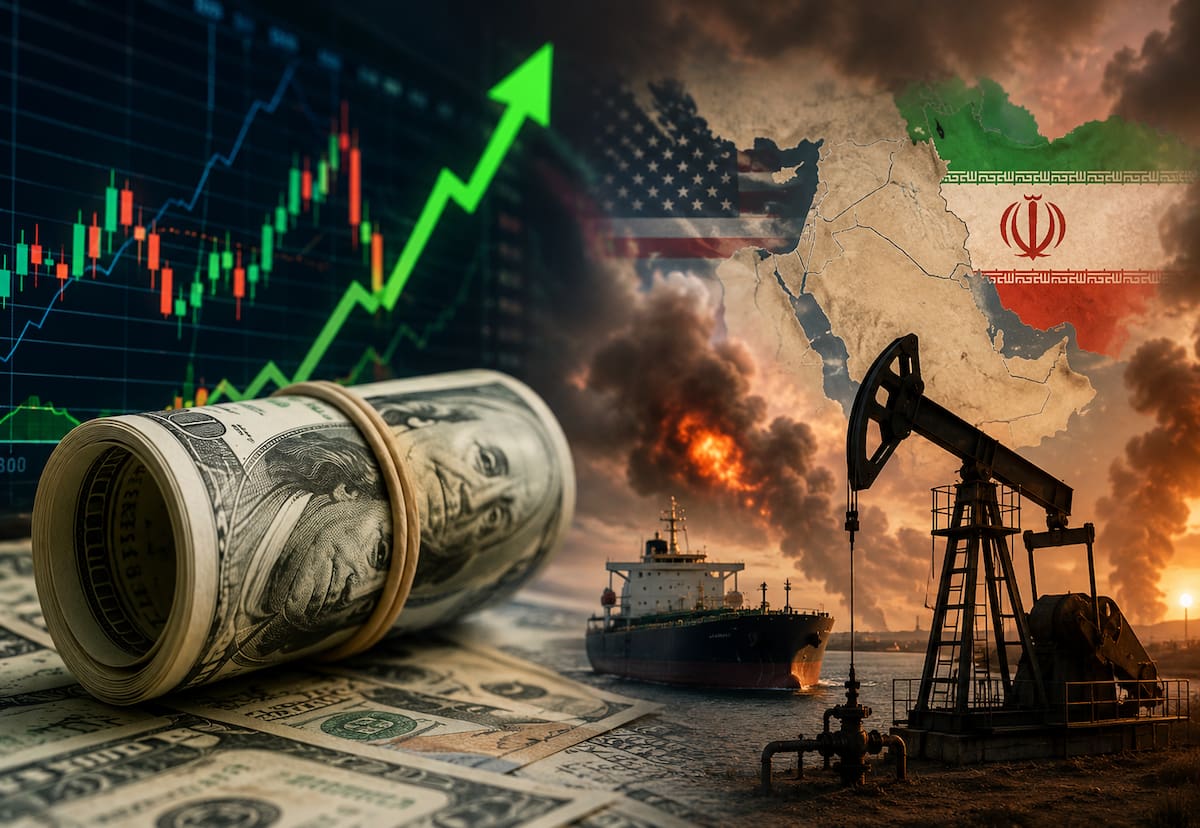 Precio del dólar cae ligeramente mientras petróleo repunta por crisis global. | Foto: Imagen generada con IA, exclusivamente para este artículo.