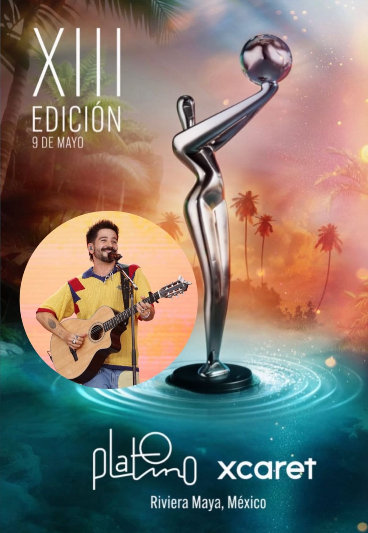 Foto tomada de: Instagram @premios_platino y @camilo