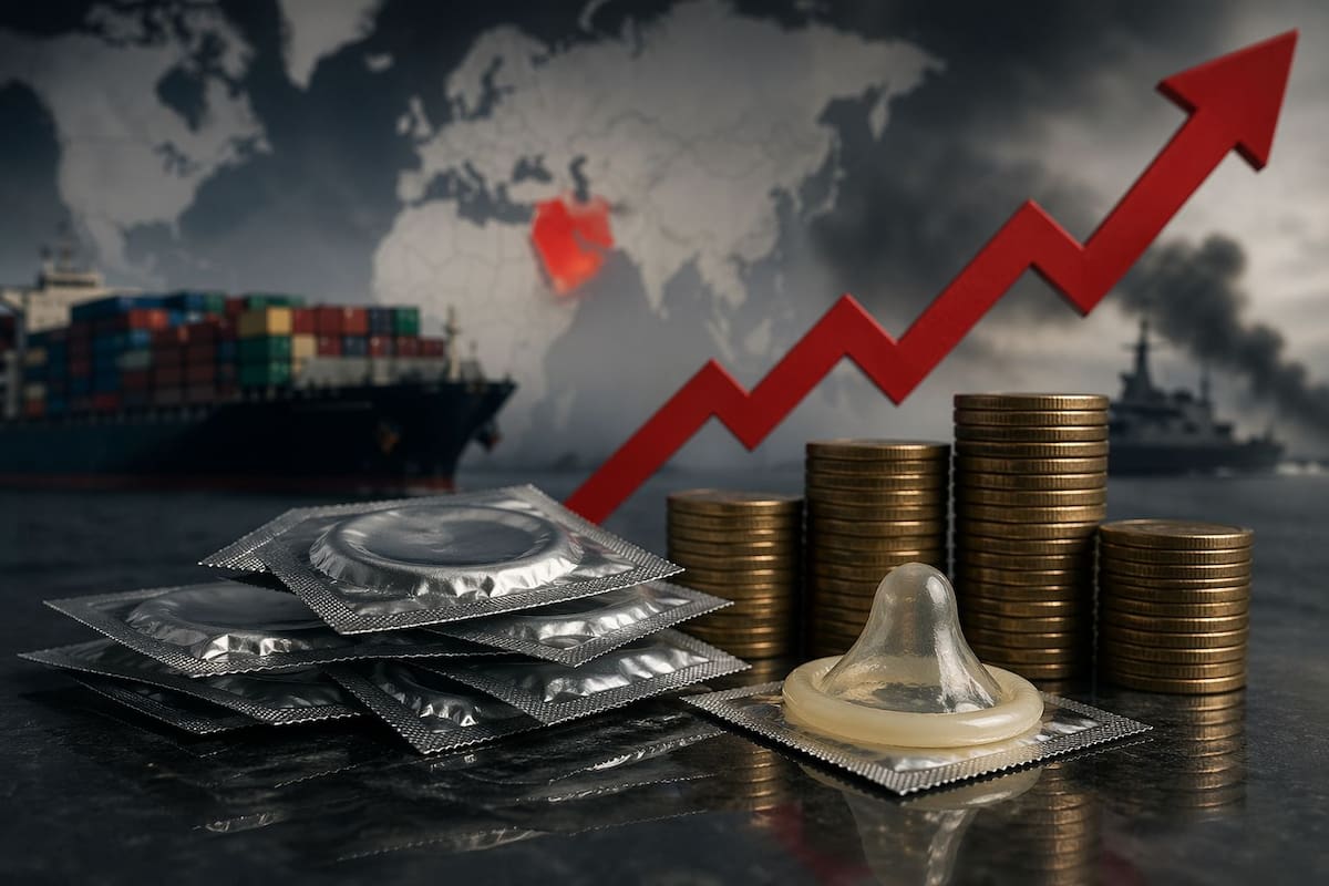 El aumento en los costos de producción y transporte, impulsado por el conflicto en Irán, podría encarecer los preservativos hasta en un 30% a nivel global, afectando el acceso al “sexo seguro”.
Foto tomada de: IA
