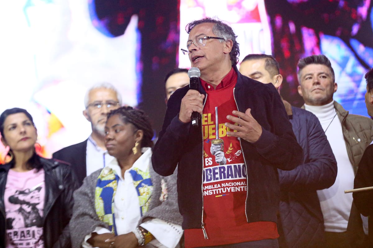 Presidente Gustavo Petro durante un discurso. // Foto: Colprensa - Lina Gasca.