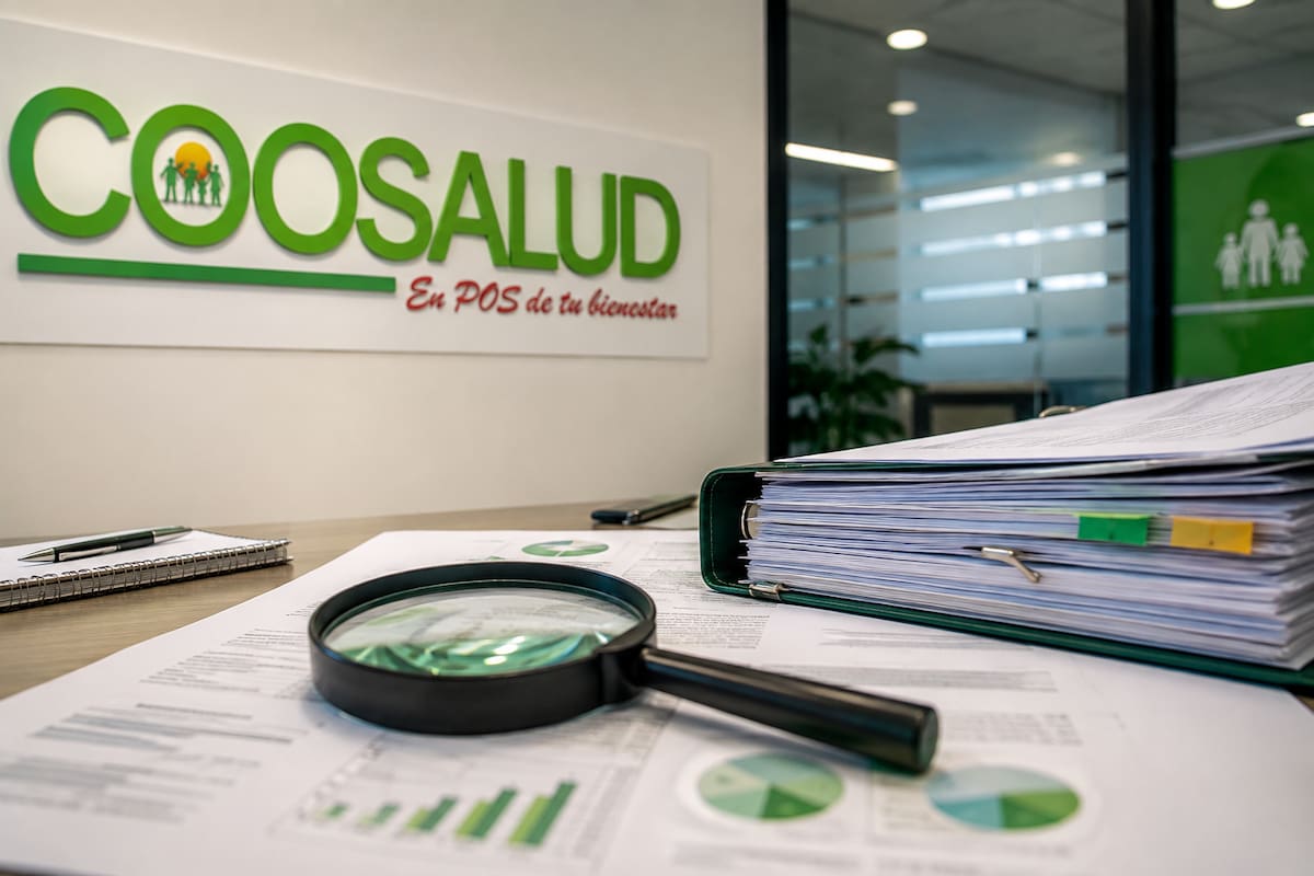 Coosalud, EPS intervenida por el Gobierno nacional, vuelve al centro de la atención tras la apertura de una investigación disciplinaria por parte de la Procuraduría sobre presuntas operaciones financieras irregulares. Foto recreada en apoyo // IA.