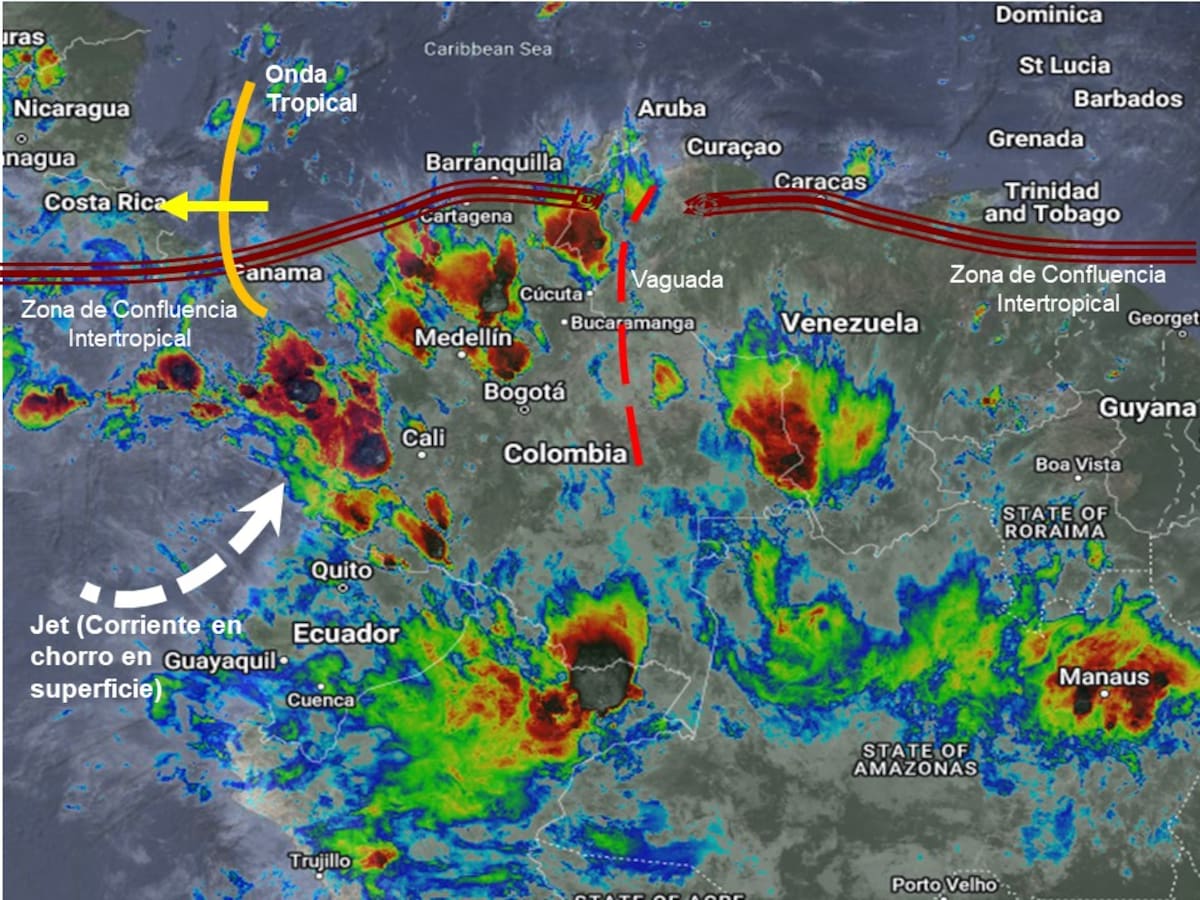 Pronóstico meteorológico de Colombia para el 28 de septiembre de 2024. Foto: Canal Clima.