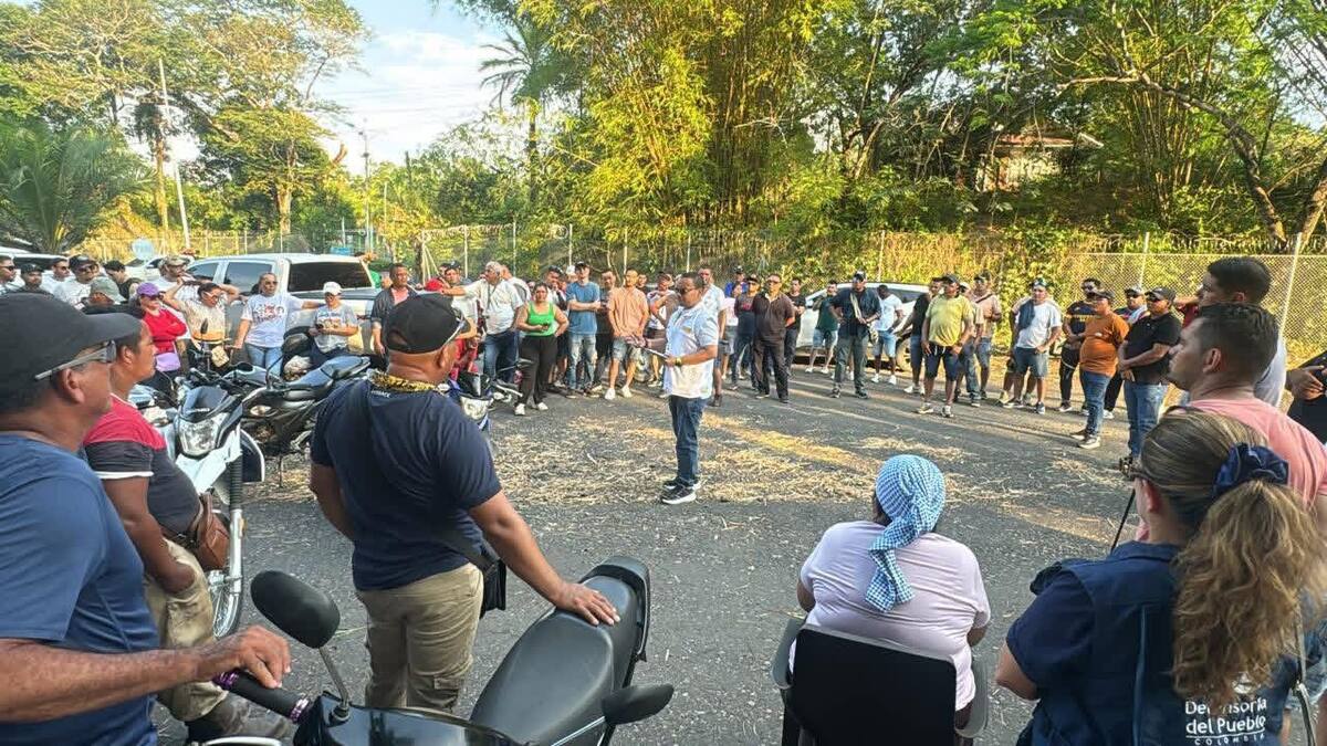 Las protestas se vienen adelantando también en el campo petrolero La Cira-Infantas de Barrancabermeja. Suministrada/Vanguardia