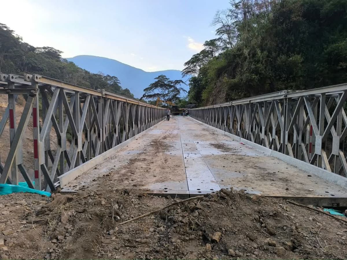 Asi se ve el Puente Militar en la vereda Caracol de San Andrés, Santander.
