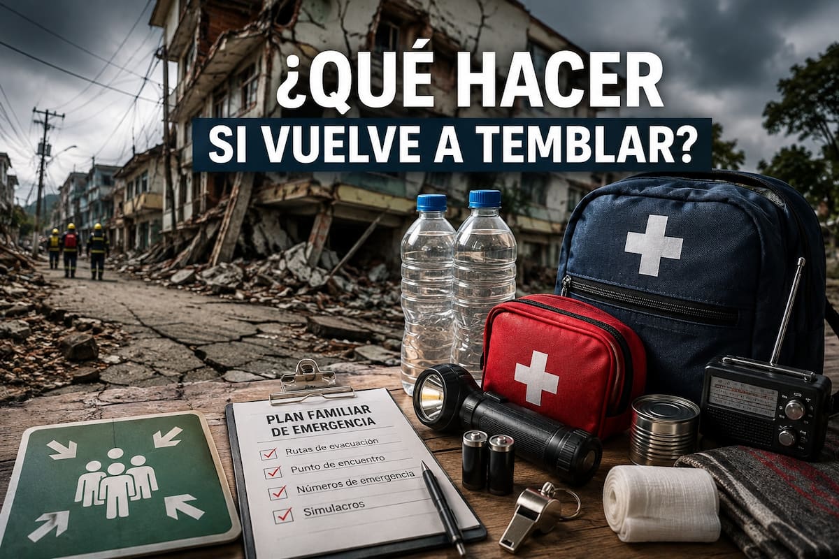 ¿Qué hacer si vuelve a temblar en Colombia? Estas son las recomendaciones antes, durante y después de un sismo. Foto: IA.