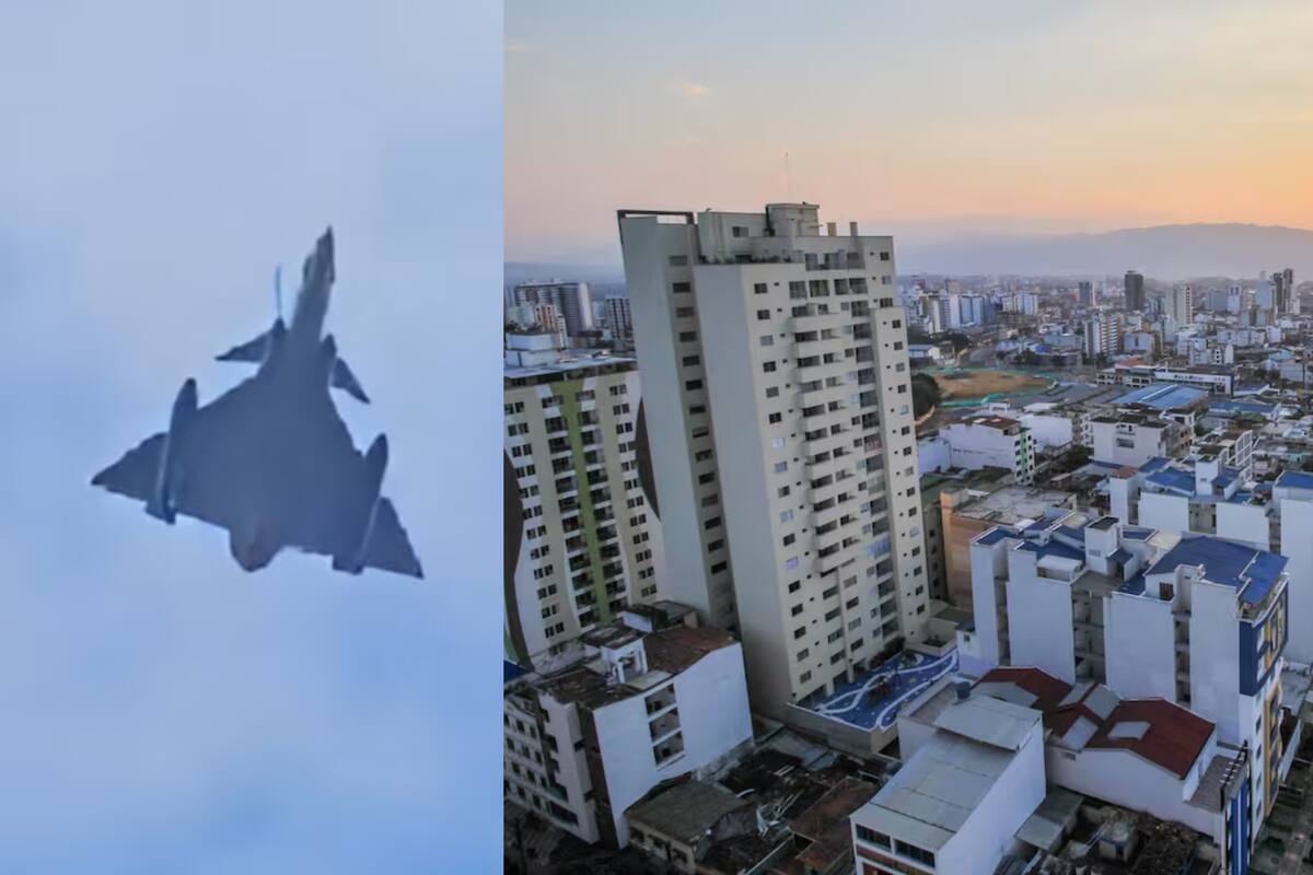 ¿Qué hacía un avión militar sobrevolando Bucaramanga? Su sonido causó alarma en la ciudad
Foto: redes sociales