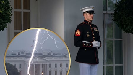 Rayo sorprende a marine que custodiaba la Casa Blanca durante tormenta: el video es viral