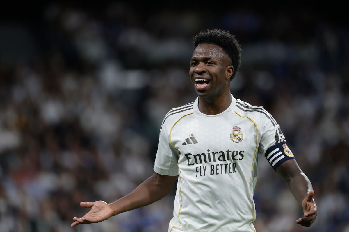MADRID, 14/05/2026.- El delantero del Real Madrid Vinicius Jr. durante el partido de la jornada 36 de LaLiga que Real Madrid y Real Oviedo disputan este jueves en el estadio Santiago Bernabéu. EFE/Juanjo Martín
