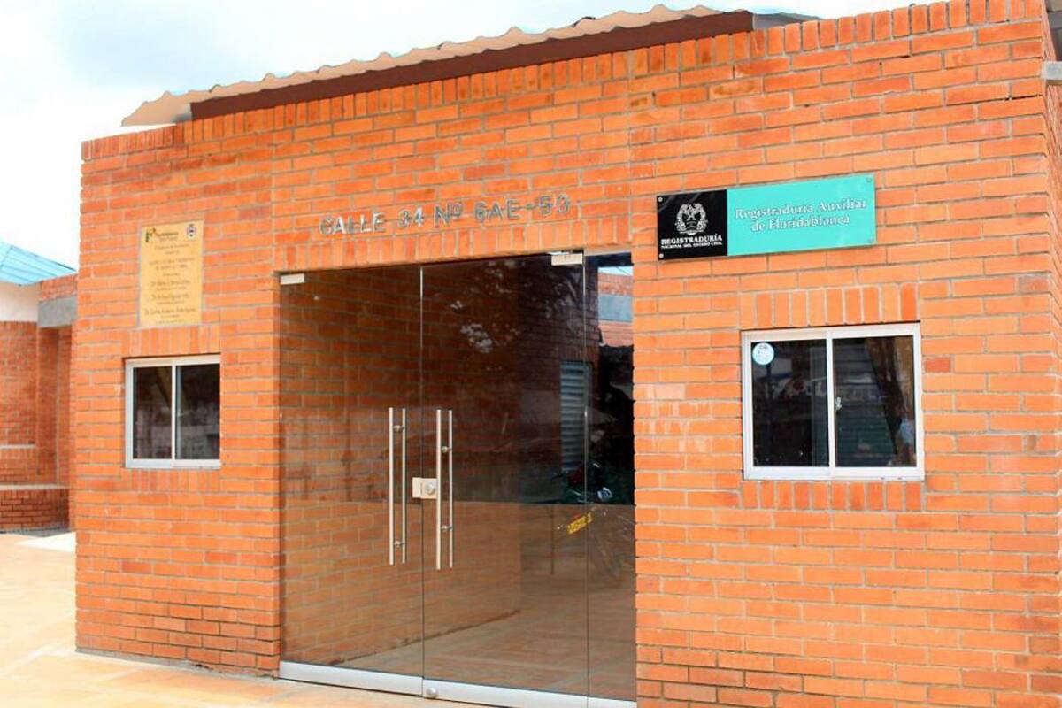 Esta es la sede de la Registraduría Auxiliar de Floridablanca, en La Cumbre, donde pueden acercarse los ciudadanos. (Foto: Suministrada / VANGUARDIA LIBERAL)