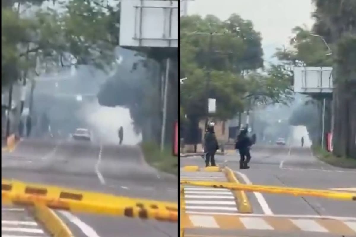Reportan explosivos contra vehículos cerca de la Universidad del Valle en Cali. | Foto: Tomado de Video.