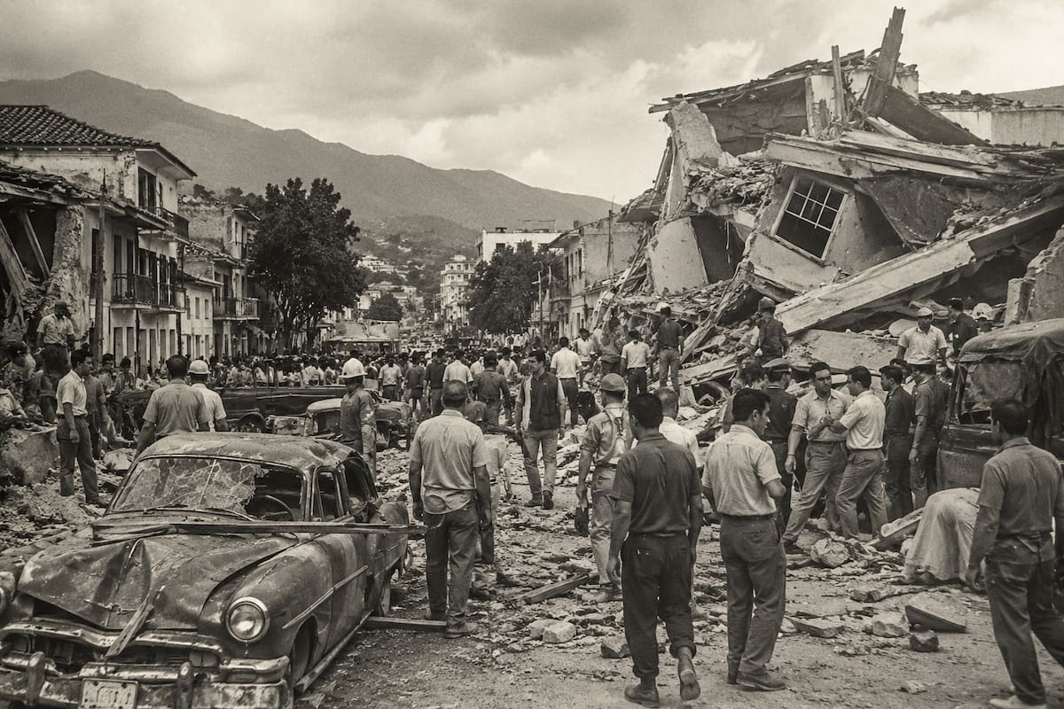 Representación gráfica de los terremotos más significativos que han afectado a Venezuela en los últimos 100 años, incluido el doble sismo registrado en 2026. Foto de apoyo con IA.