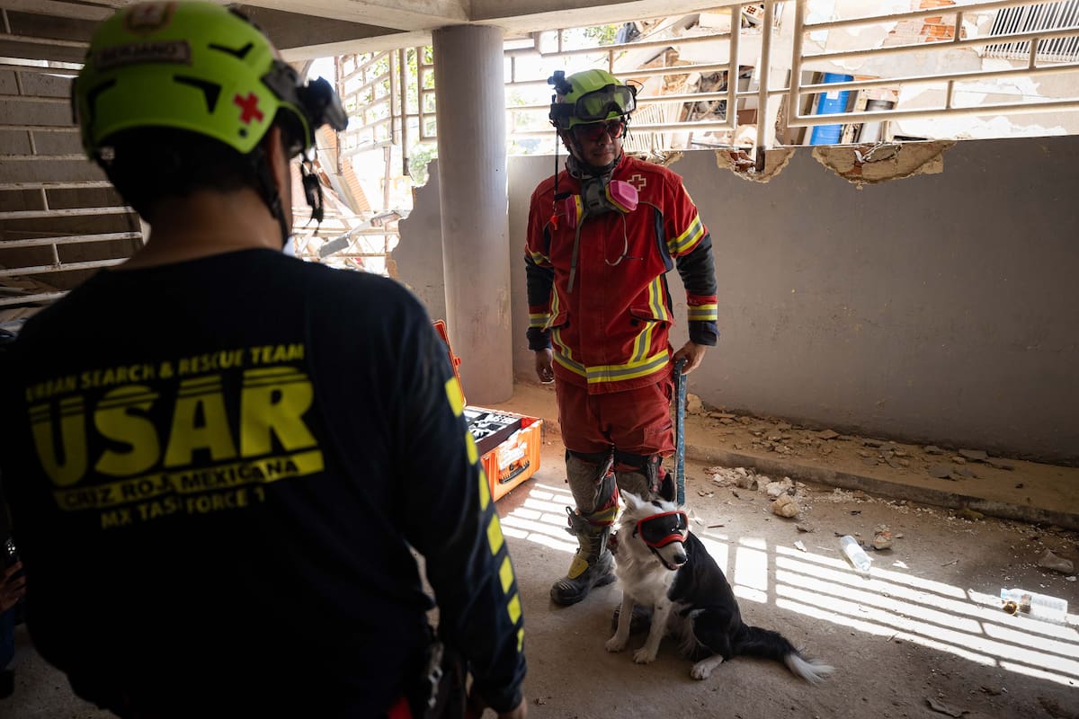 AME6614. CATIA LA MAR (VENEZUELA), 02/07/2026.- Socorristas participan en el rescate de un hombre atrapado ocho días bajo los escombros de un edificio, este jueves en una operación de salvamento de casi 72 horas en Catia La Mar (Venezuela). EFE/ Ronald Peña R