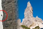 Rescate de película de alpinista: quedó 12 horas suspendido a 2.000 metros en Italia