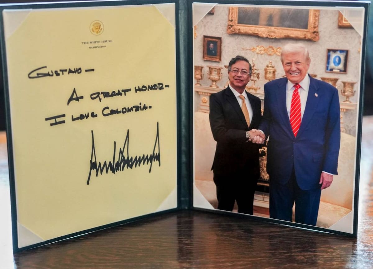 A través de un mensaje en el recordatorio del encuentro entre ambos presidentes, Donald Trump aseguró que había sido “un gran honor” reunirse con su homólogo colombiano, Gustavo Petro.