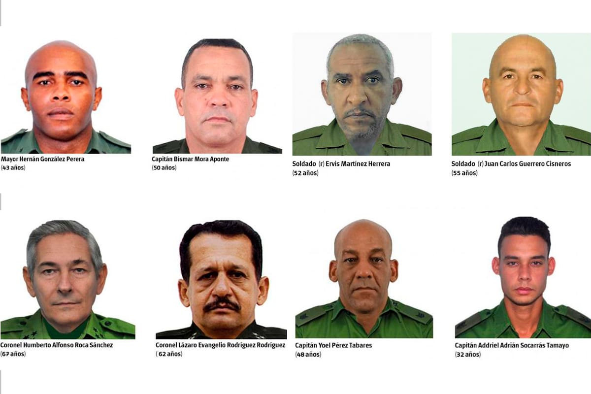 Combo de fotografías publicadas por la prensa estatal cubana que muestra 8 de los 32 militares que murieron tras los ataques de Estados Unidos en Venezuela que culminaron con la captura del presidente venezolano, Nicolás Maduro, y su esposa, Cilia Flores. EFE/ Prensa estatal cubana /SOLO USO EDITORIAL/ NO VENTAS/ SOLO DISPONIBLE PARA ILUSTRAR LA NOTICIA QUE ACOMPAÑA (CRÉDITO OBLIGATORIO)