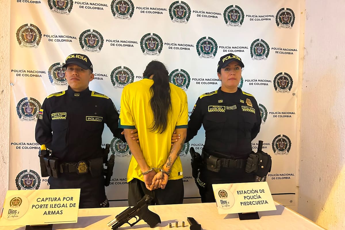 Riña terminó en disparos: capturan a hombre con una pistola y tres cartuchos en Bucaramanga