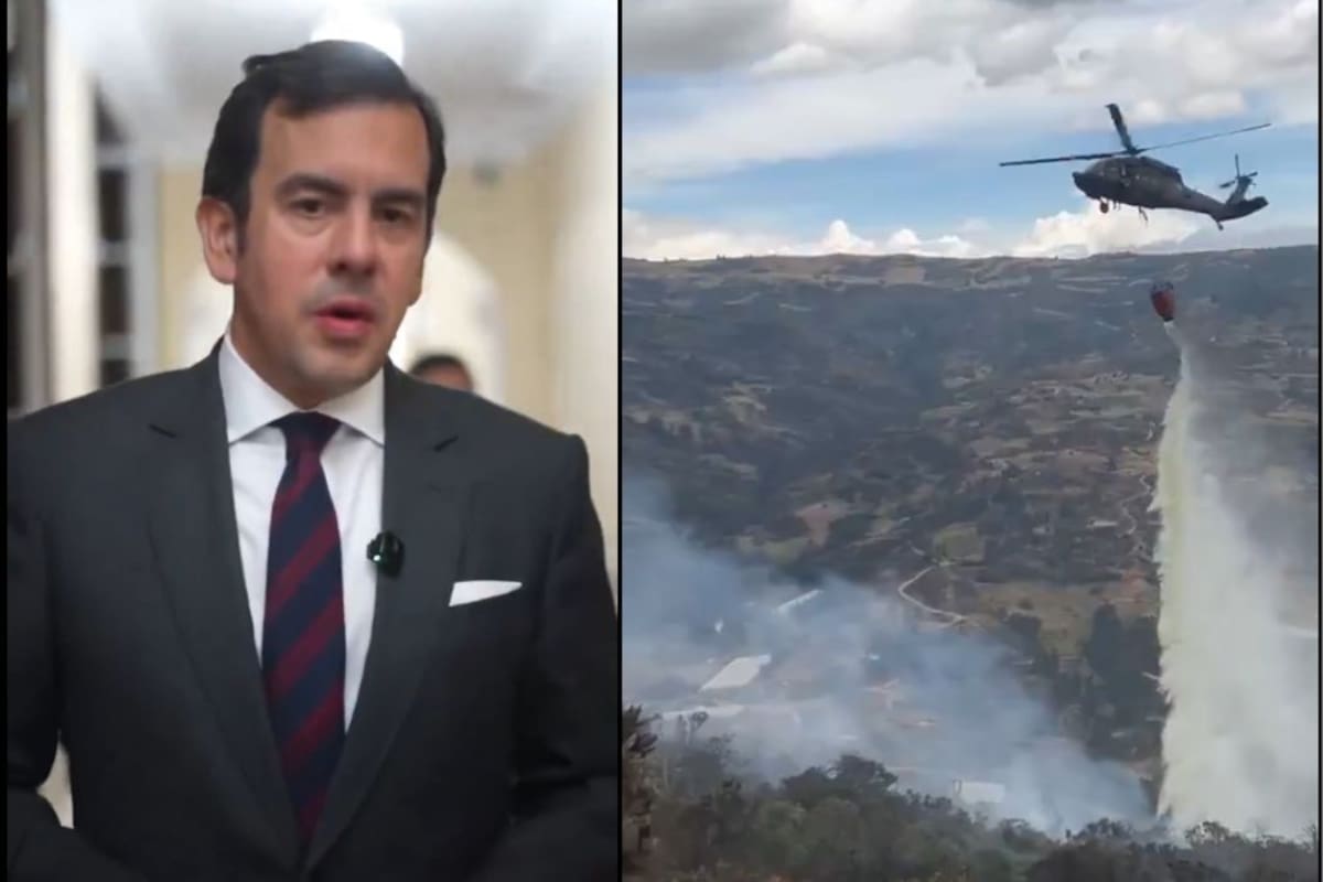 Rodrigo Lara, ministro del Interior, reveló la situación real del incendio en Villa de Leyva. | Foto: Vanguardia.
