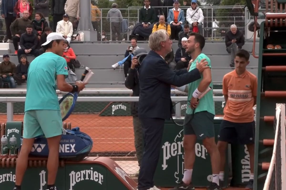 El tenis perdió la calma en París: explosivo cruce entre Martínez y Sakamoto. /FOTO: Captura de Pantalla