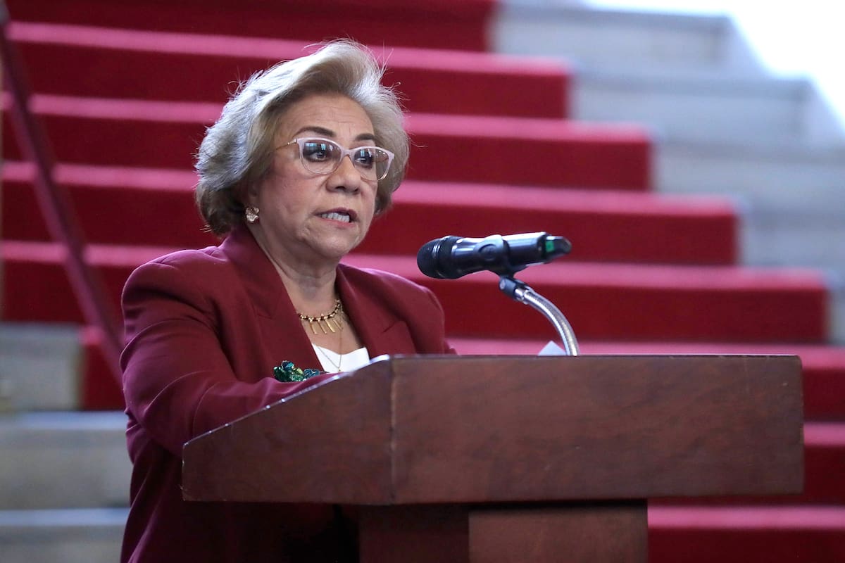La ministra de Relaciones Exteriores de Colombia, Rosa Villavicencio, habla durante una rueda de prensa. EFE/ Carlos Ortega