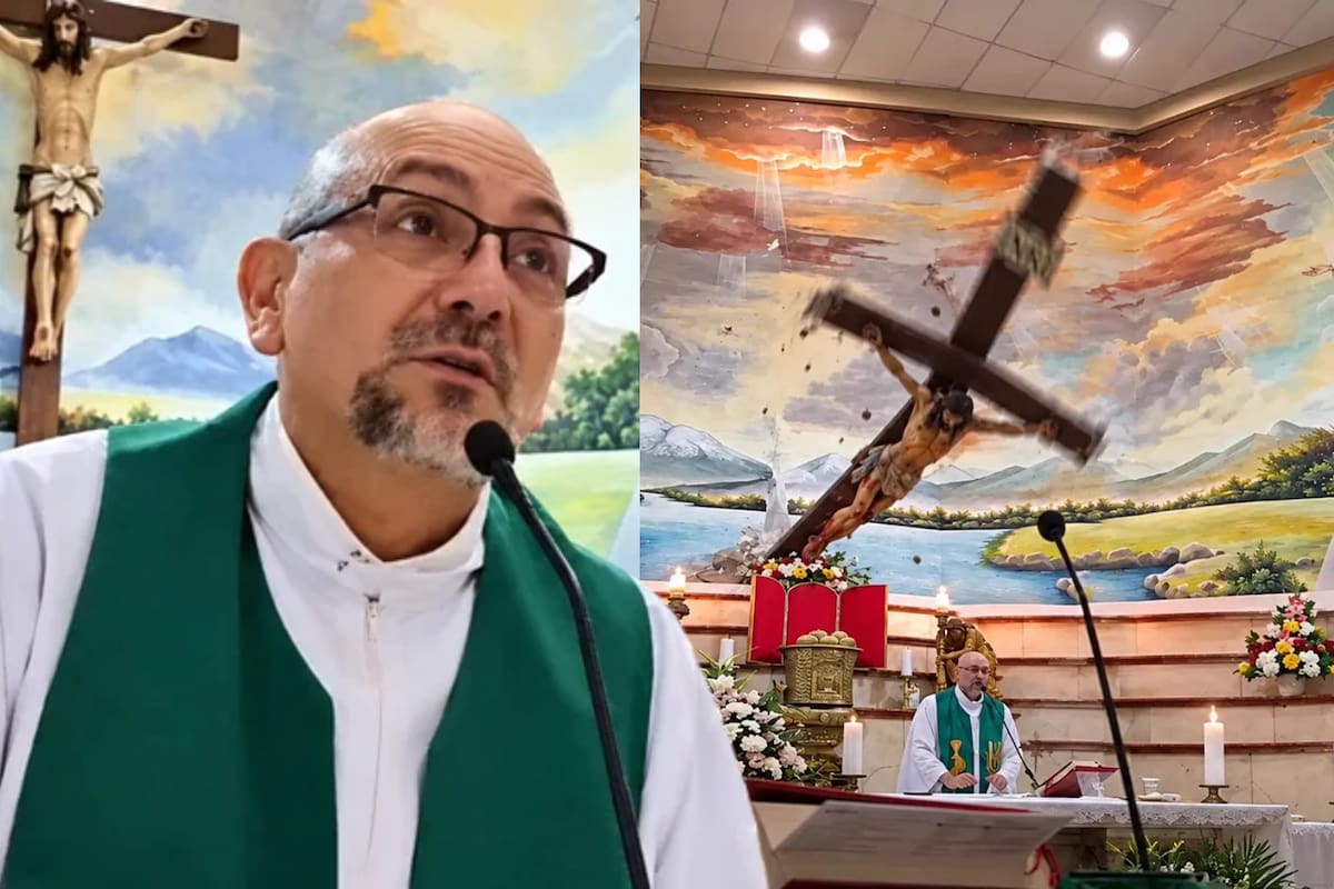 El religioso Patricio Alfredo Sánchez Molinari murió mientras celebraba la eucaristía en Guayaquil. Minutos antes, había reflexionado ante los feligreses sobre la brevedad de la vida y la inevitabilidad de la muerte. Foto: Composición VANGUARDIA