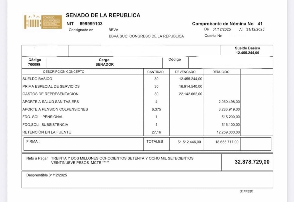 Con la eliminación de la prima especial de servicios, el salario de los congresistas quedará alrededor de los 31 millones de pesos - crédito Prensa Angélica Lozano