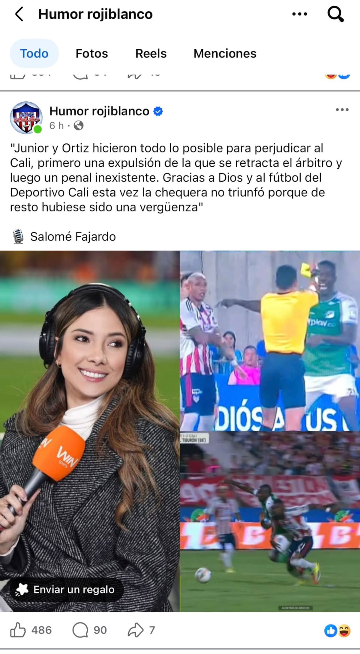 El "sicariato moral" llega al periodismo deportivo. Salomé Fajardo de Win Sports TV denuncia que pagaron a páginas de Facebook para difamarla. Colegas exigen respeto y ética digital.