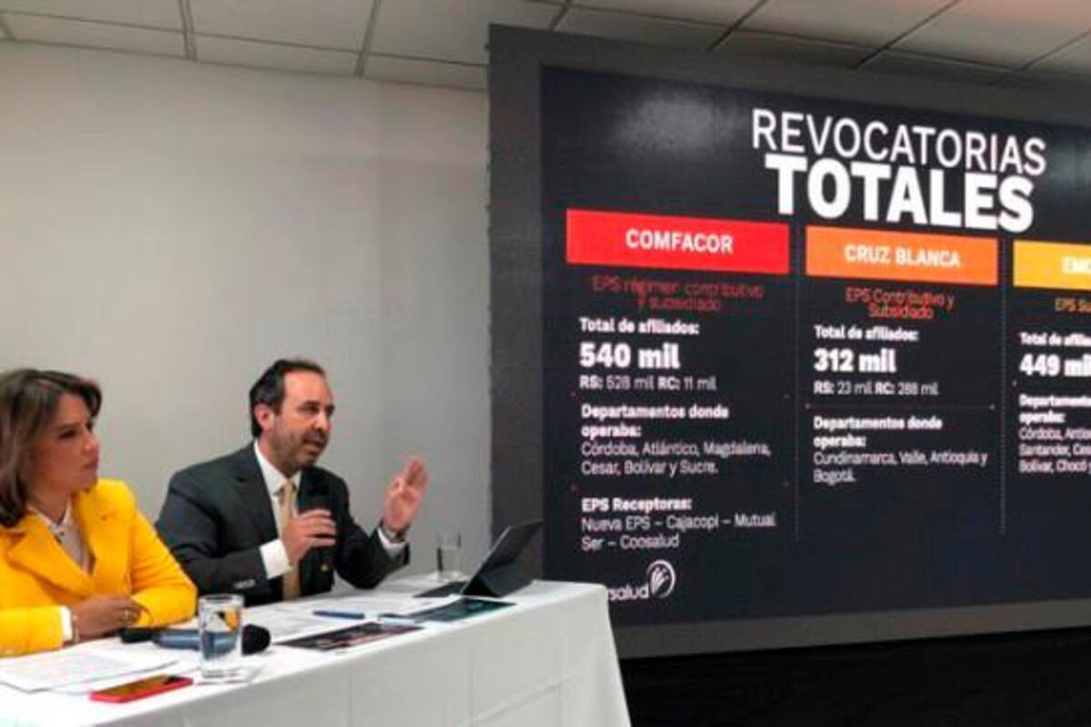 Fabio Aristizábal, superindentende Salud, durante el anuncio de la liquidación de Salud Vida. (Foto: Supersalud)