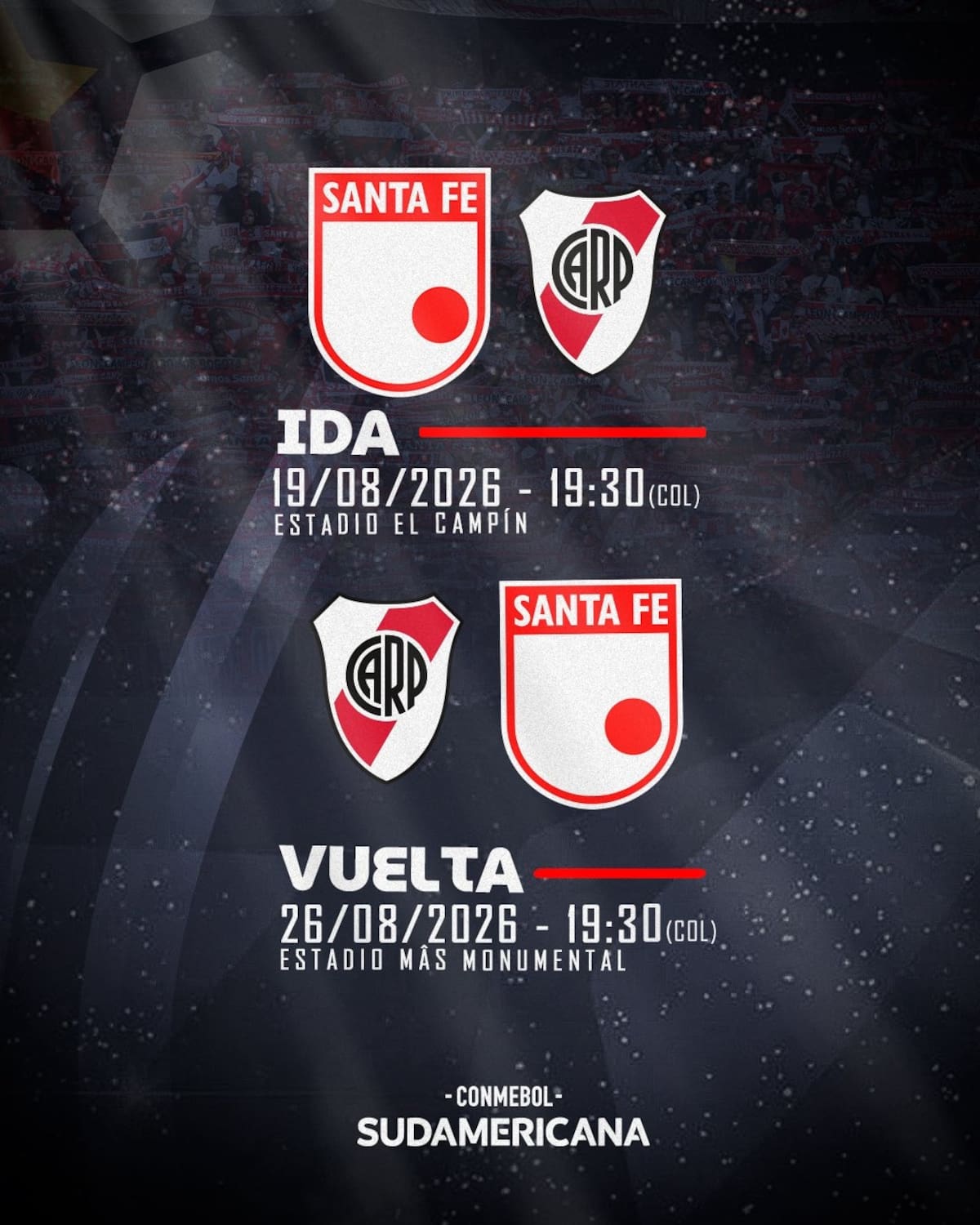 Santa Fe vs. River Plate: hora y dónde ver en vivo el partidazo de la Copa Sudamericana en Bogotá.