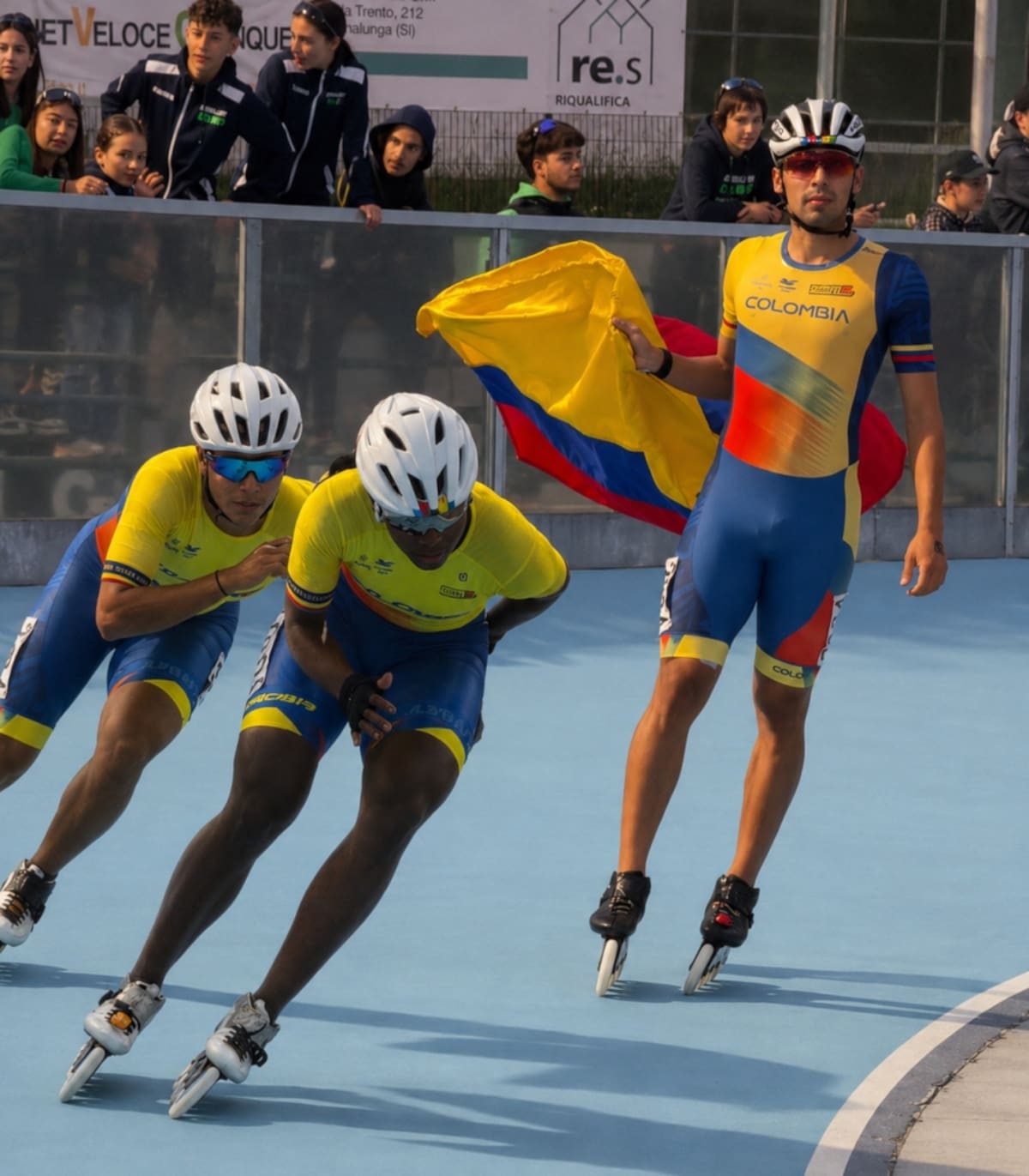 Santander hace historia en Italia: los patinadores que impulsaron el título de Colombia. Foto: Fedepatín
