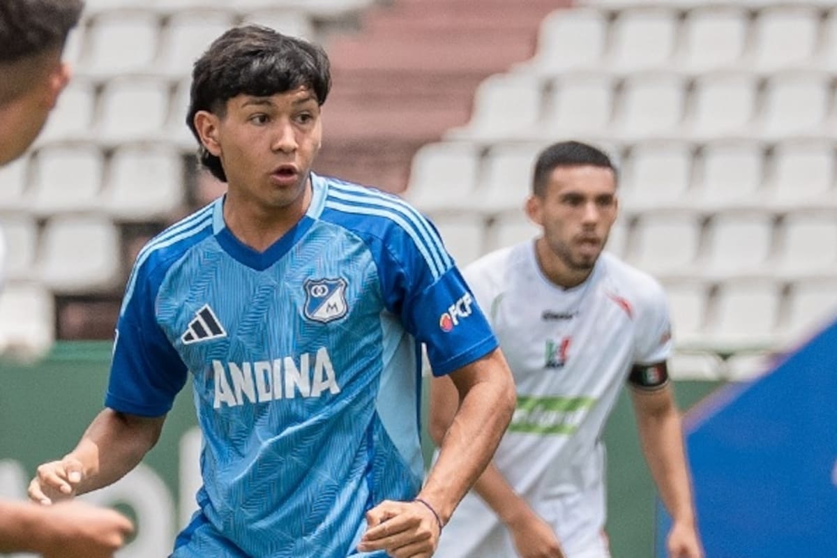 Santiago Castrillón es uno de los futbolistas juveniles de Millonarios que más proyección tiene. Foto: Millonarios.