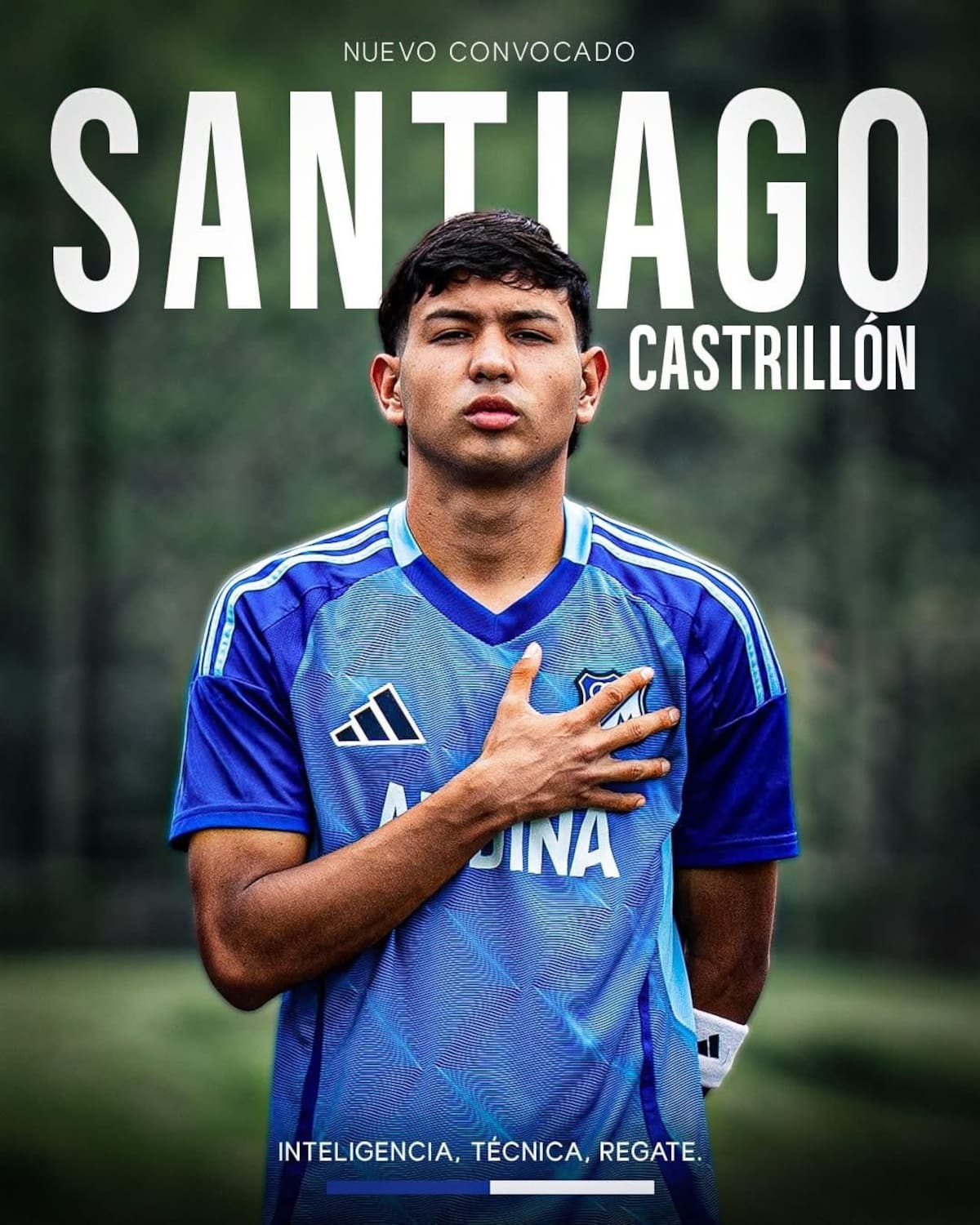 Santiago Castrillón es un futbolista santandereano que se viene destacando en las categorías menores de Millonarios. Foto: Millonarios.