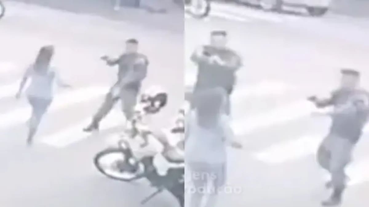 Una mujer fue asesinada por un agente de policía tras acercarse a él con un cuchillo en la mano en São Paulo Foto: captura