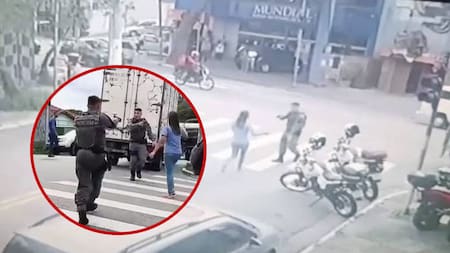 Video muestra cómo una mujer se acerca con un cuchillo a un policía y termina baleada