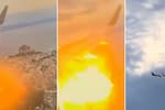 Pasajeros en pánico: Boeing 757 aterriza de emergencia tras incendiarse motor; captado en video