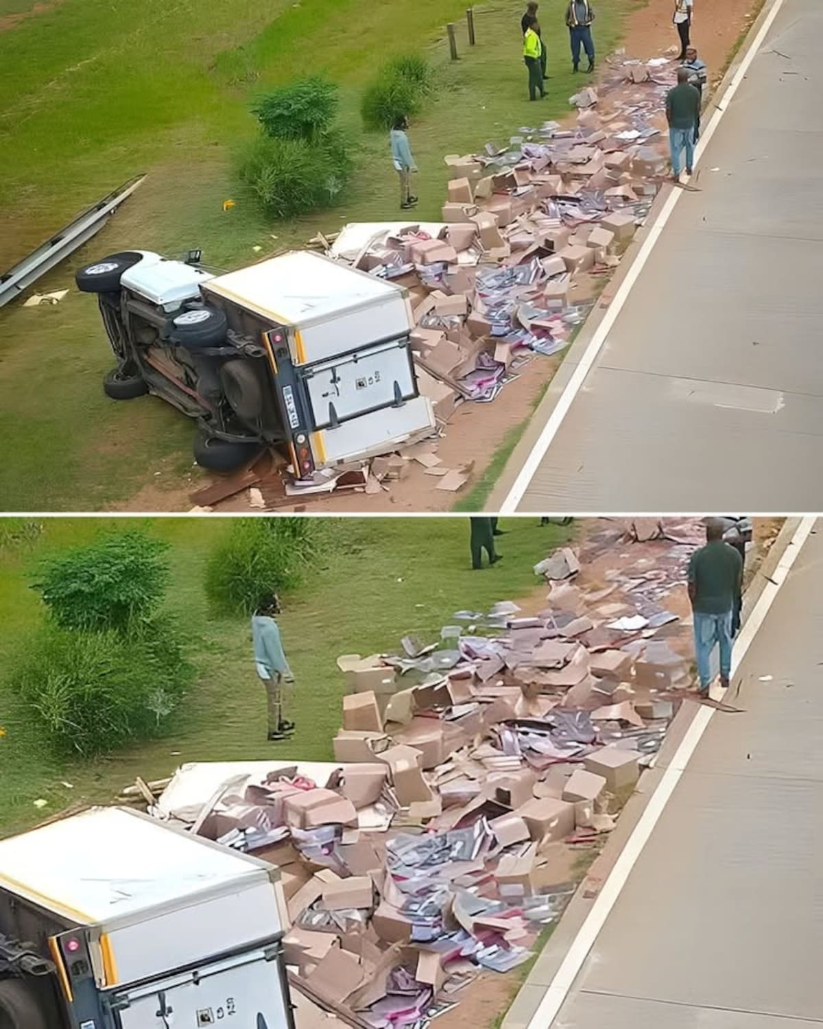 Cero saqueos: El inusual accidente de un camión de libros en Cartagena.