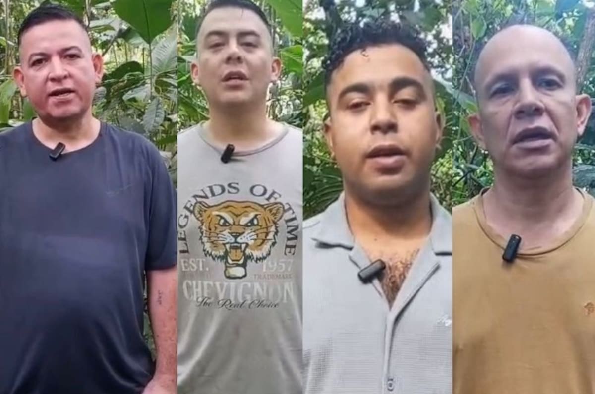 Funcionarios del CTI de la Fiscalía y miembros de la Policía secuestrados por Eln.
Foto: cortesía.