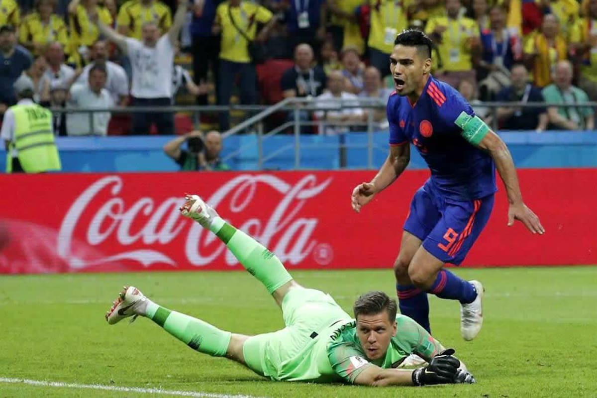 Falcao García convirtió su único gol en Mundiales frente a Polonia, en la victoria 3-0 de Colombia en la segunda fecha del Grupo H de la Copa del Mundo de 2018. (Foto: EFE /VANGUARDIA LIBERAL)