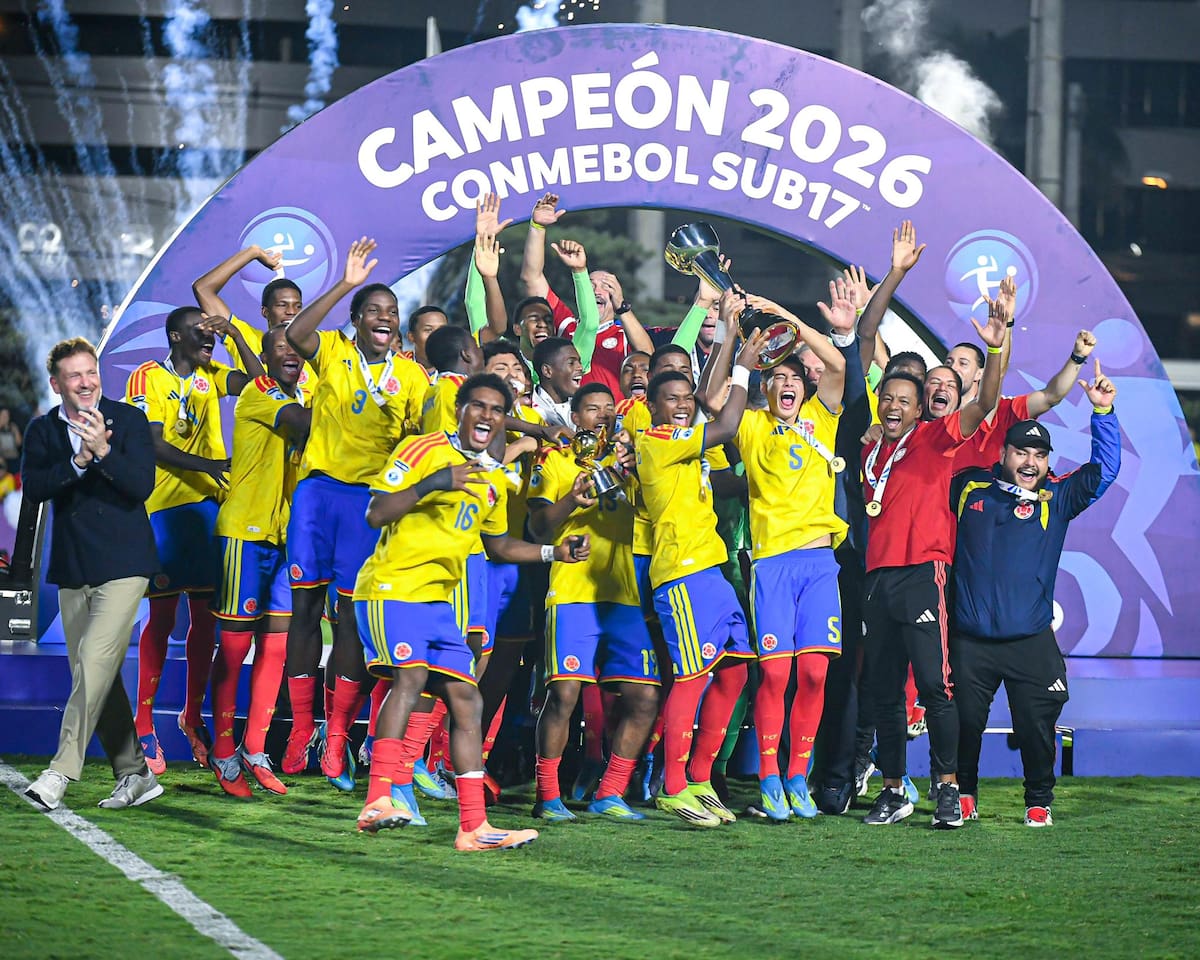 La selección Colombia Sub-17 se impuso 4-0 sobre Argentina para lograr el título del Campeonato Sudamericano. Foto: FCF.