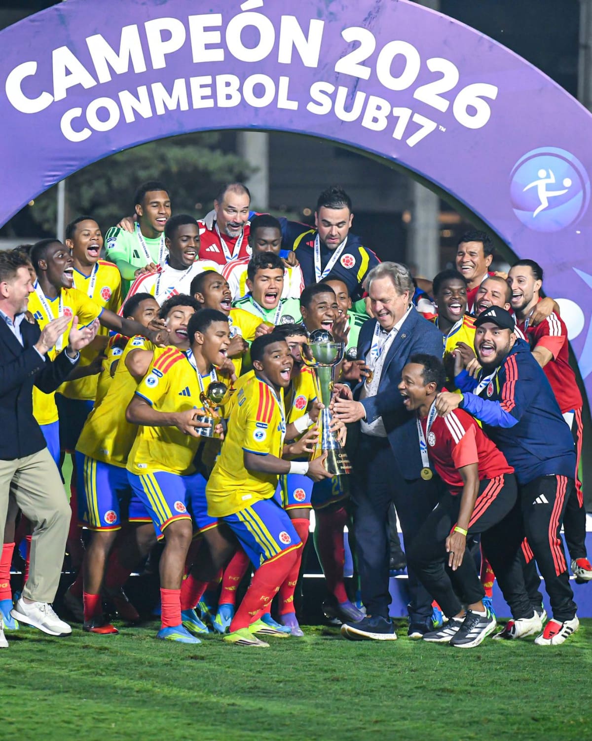 La selección Colombia Sub-17 se impuso 4-0 sobre Argentina para lograr el título del Campeonato Sudamericano. Foto: FCF.