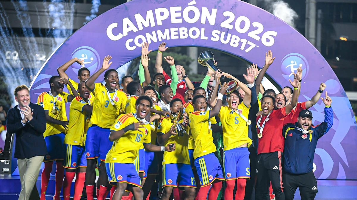 La selección Colombia Sub-17 se impuso 4-0 sobre Argentina para lograr el título del Campeonato Sudamericano. Foto: FCF.