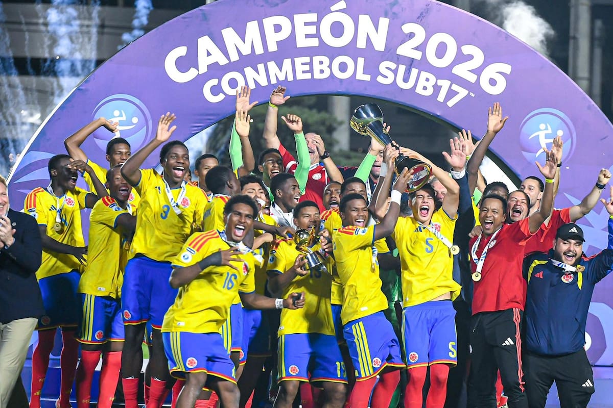 La selección Colombia Sub-17 se impuso 4-0 sobre Argentina para lograr el título del Campeonato Sudamericano. Foto: FCF.