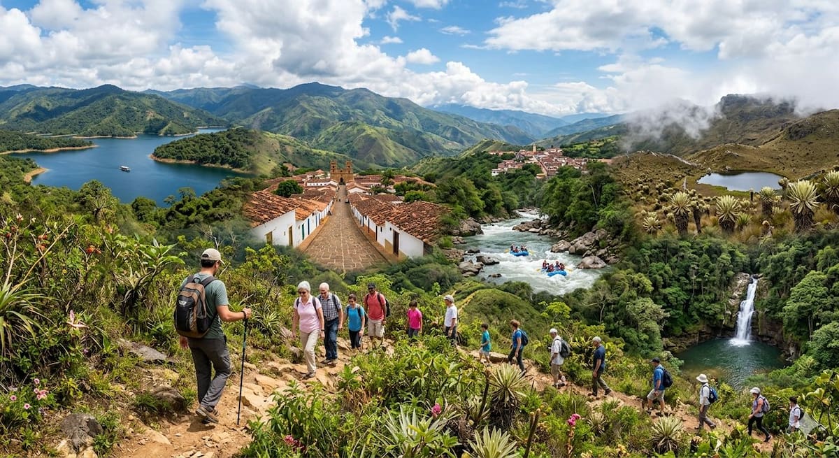 Santander ofrece una diversidad de paisajes que van desde los pueblos coloniales como Barichara hasta el ecoturismo en el Páramo de Santurbán.
Foto tomada de : IA