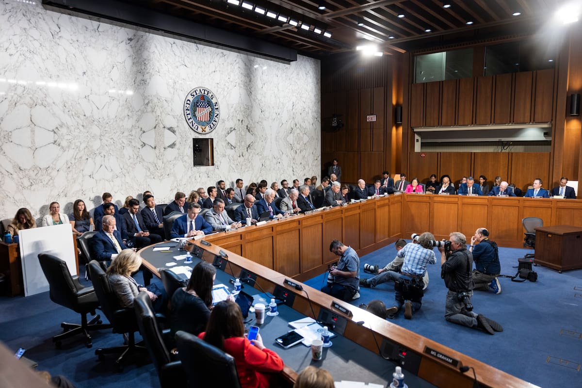 WASHINGTON (United States), 04/08/2026.- The Senate Judiciary Committee meets to vote on the nomination of Todd Blanche to be the next attorney general of the United State in the Dirksen Senate Office Building in Washington DC, USA, 04 August 2026. The committee called the vote after Blanche formally rescinded a Trump proposal for a $1.8 billion fund to compensate his allies. EFE/EPA/JIM LO SCALZO