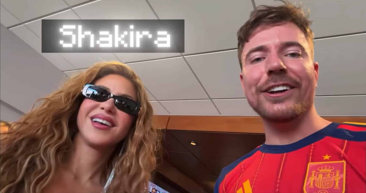 Shakira compartió con Mr. Beast durante la final de la Copa Mundial 2026. Foto: Redes Sociales